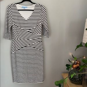 Striped Antonio Melani fitted dress